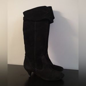 Black over the knee suede boots